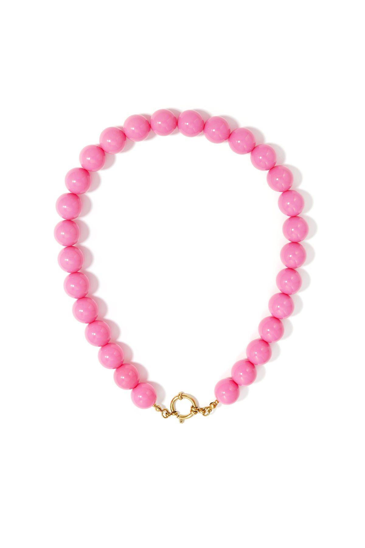 Ketting met grote kralen en frontsluiting-15mm