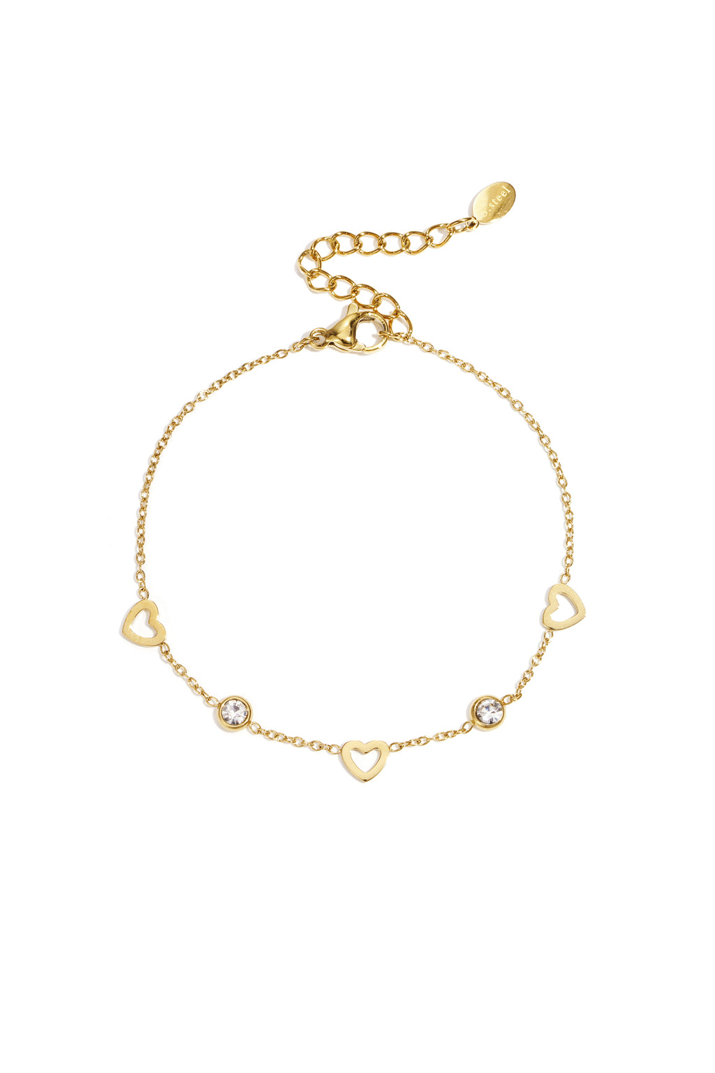 armband met hart en diamant bedels